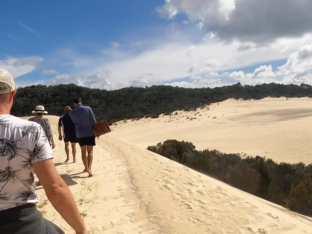 Sandboarding at Tangalooma Desert